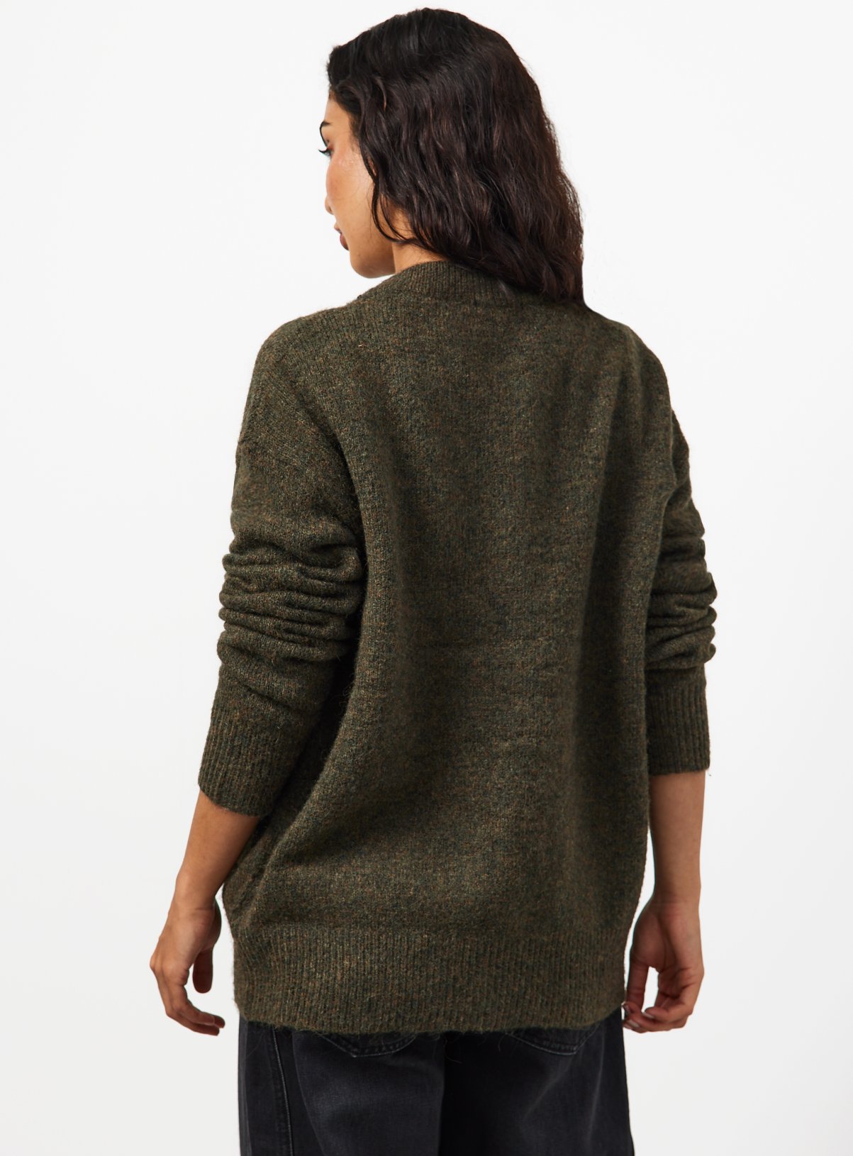 Dark Green Supersoft Boyfriend Cardigan L - Image 4 thumbnail